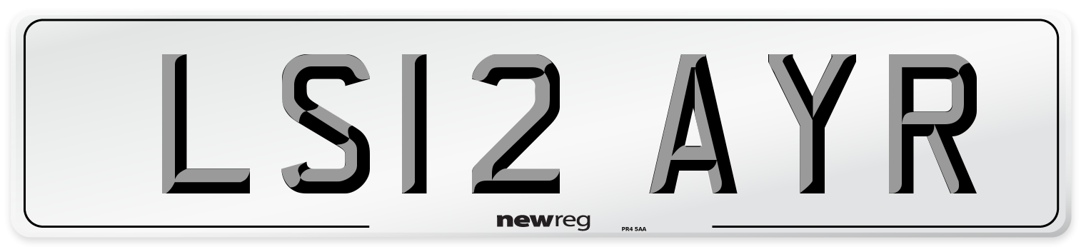 LS12 AYR Number Plate from New Reg
